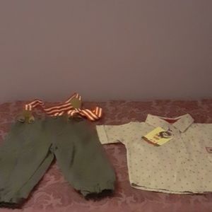Toddler's Overall Pants with Shirt to match